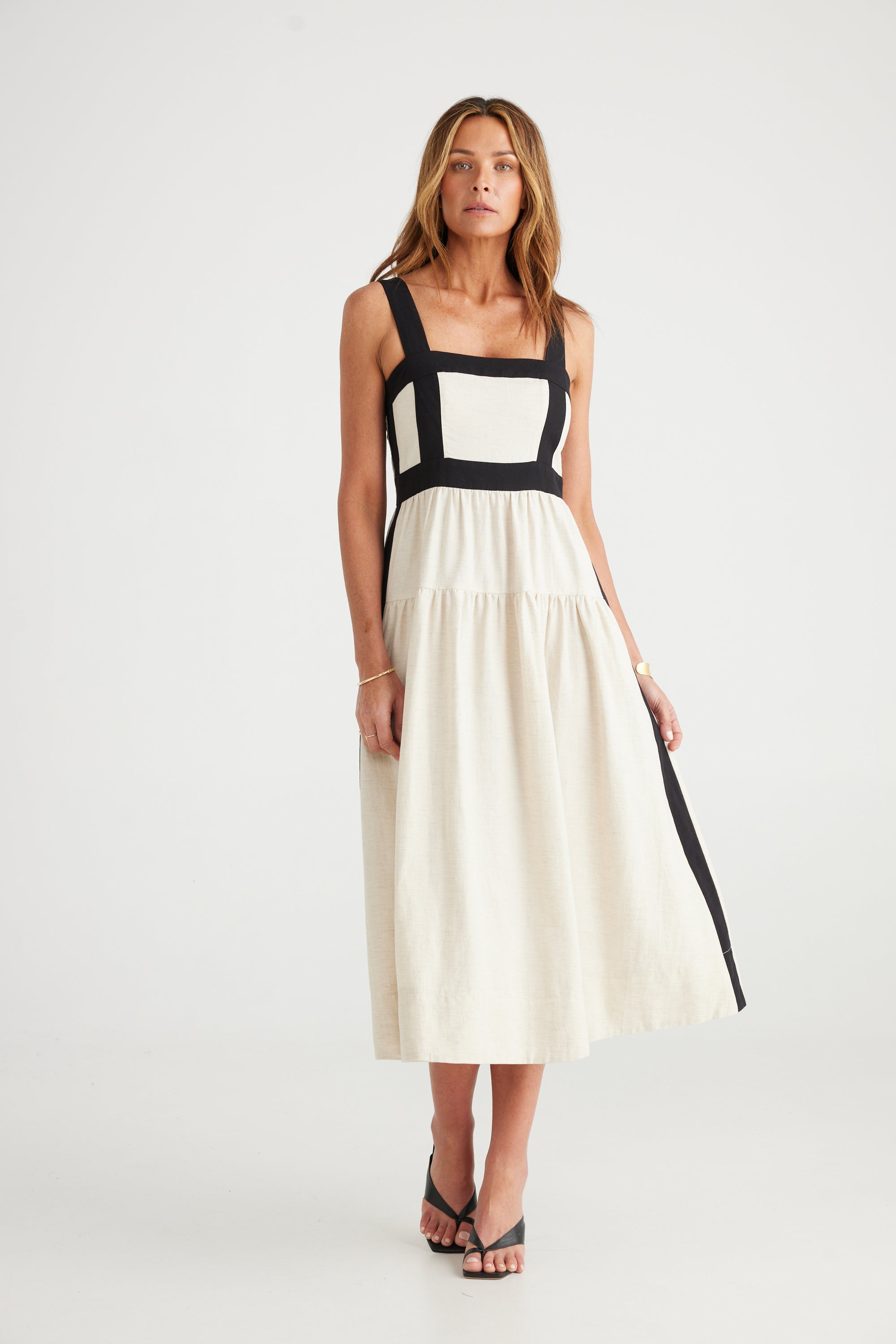 Jolie Dress - Natural with Black