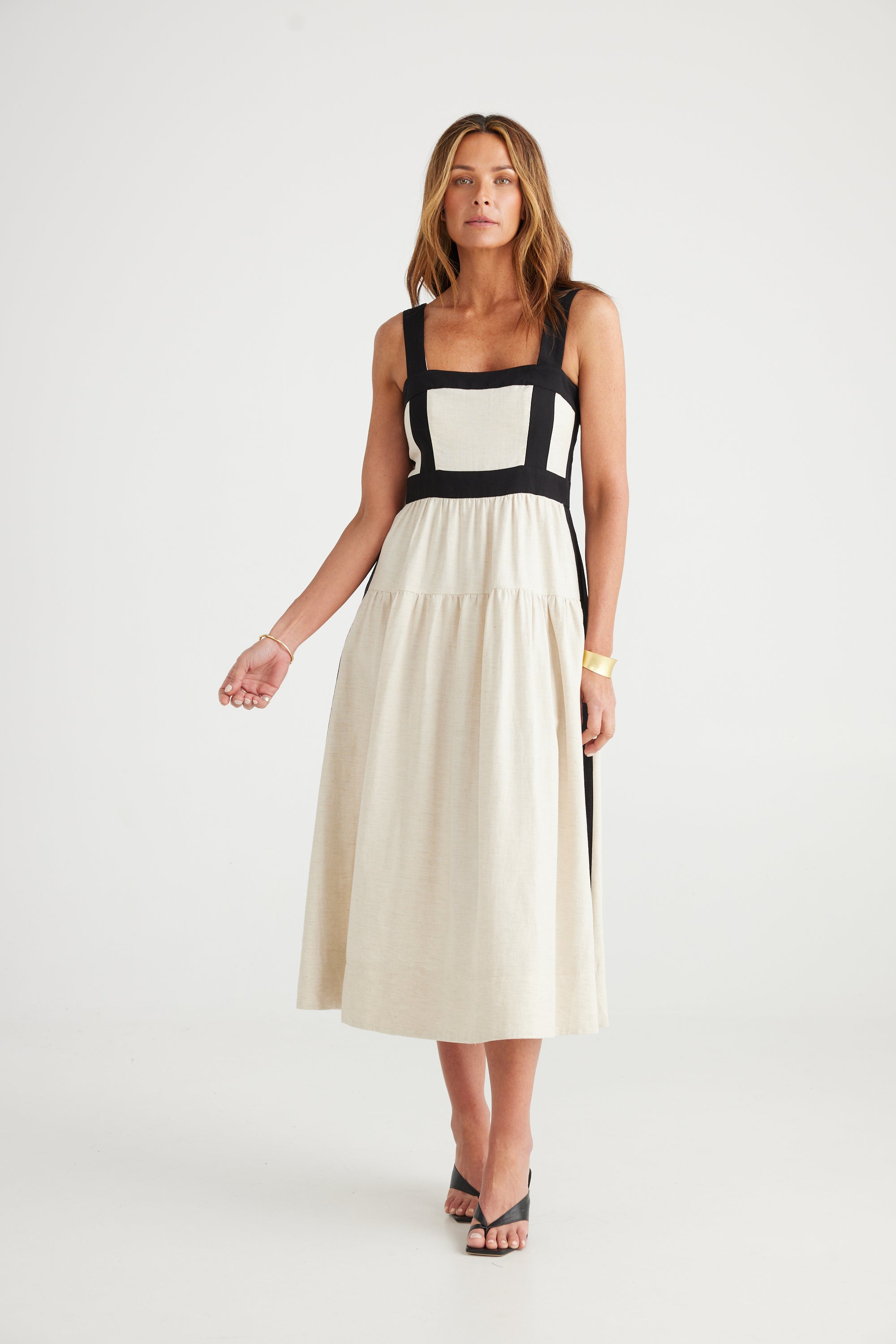 Jolie Dress - Natural with Black