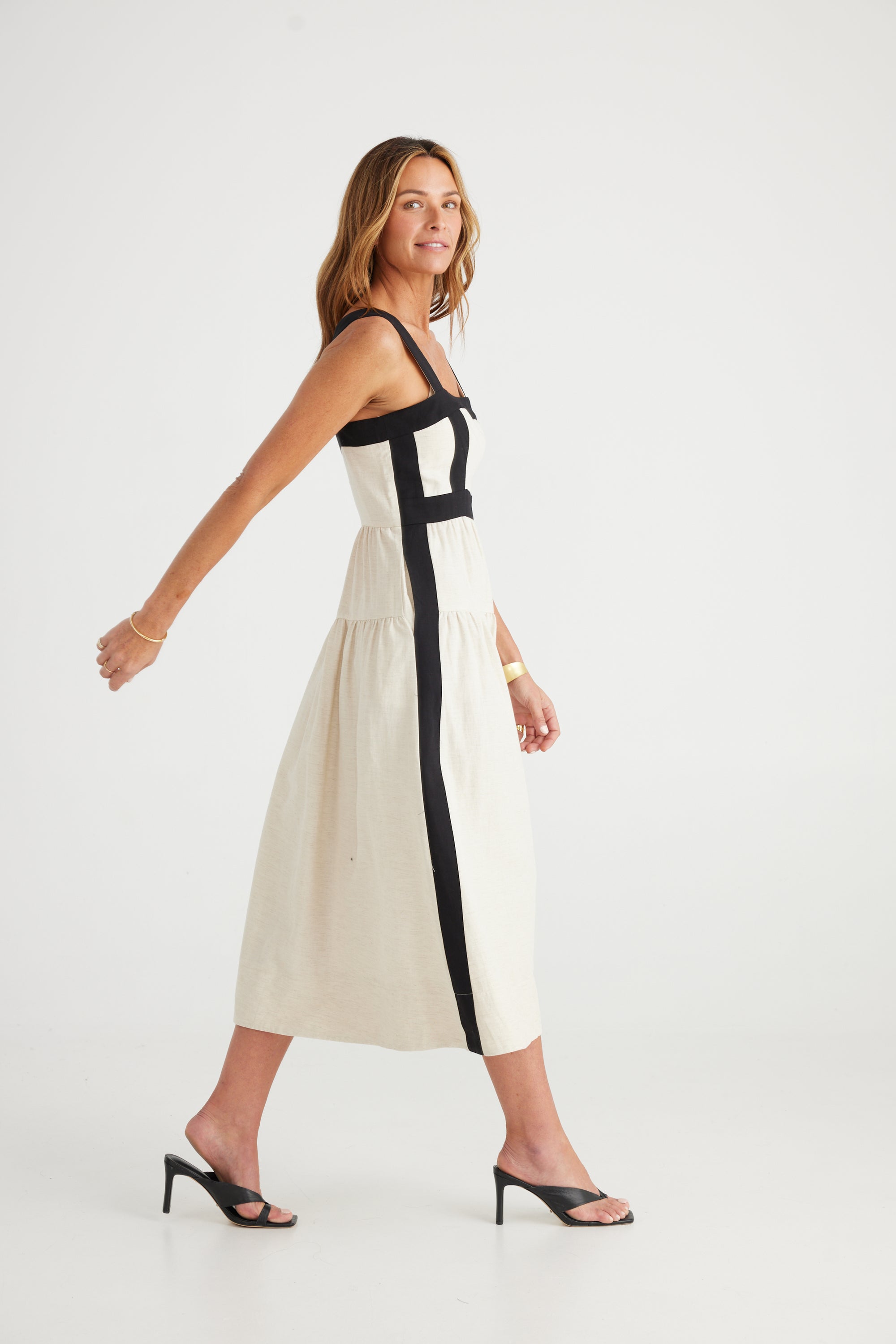 Jolie Dress - Natural with Black