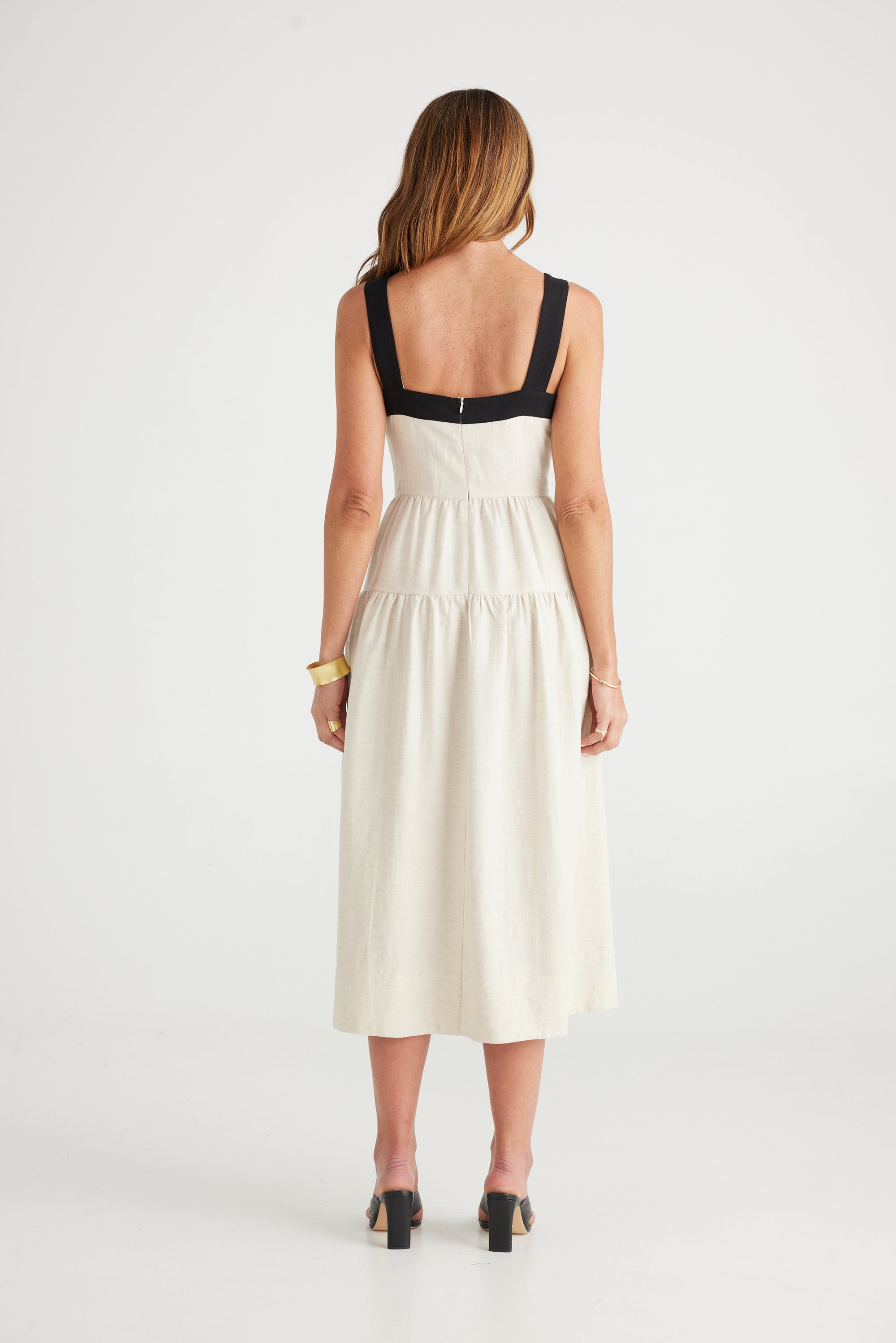 Jolie Dress - Natural with Black
